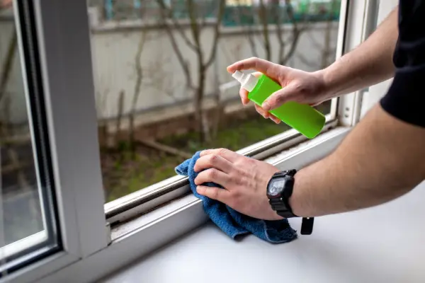 Maintenance of a plastic window in the bathroom