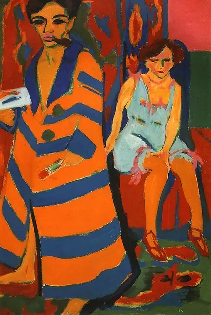 Ernst Ludwig Kirchner. Self-Portrait with Model Ernst Ludwig Kirchner. Self-Portrait with Model