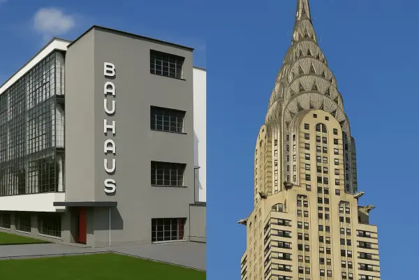Comparison of modernist and Art Deco architecture: Bauhaus and the Chrysler Building