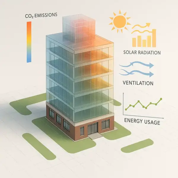 BIM-модель будівлі з відображенням вуглецевого сліду та енергоспоживання