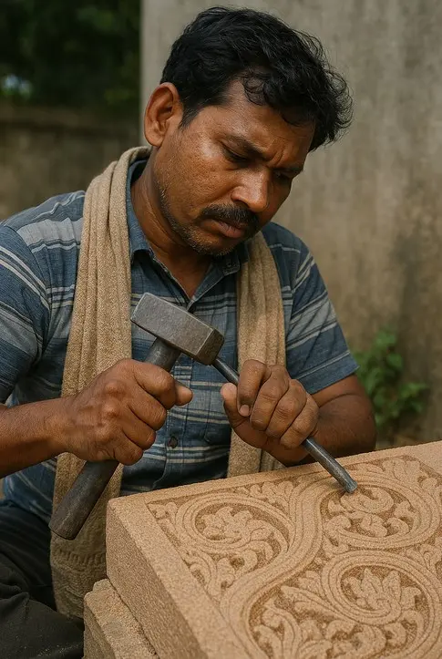 Modern master from Odisha demonstrates carving technique in Kalinga style