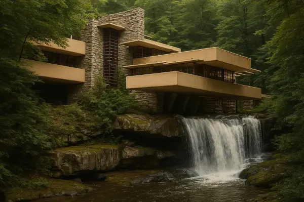 Fallingwater House, Project by Frank Lloyd Wright