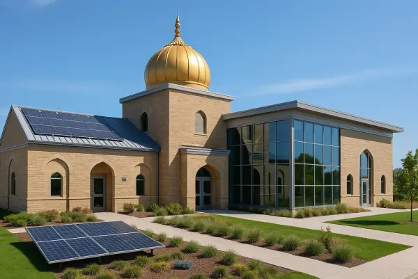 Modern gurdwara in Canada or Great Britain