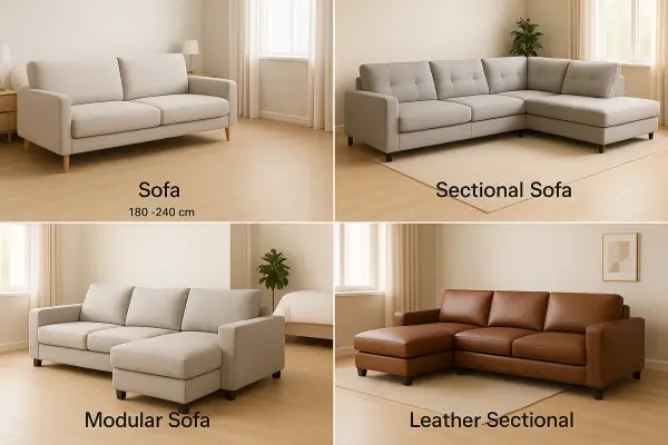 Sofa sizes and shape