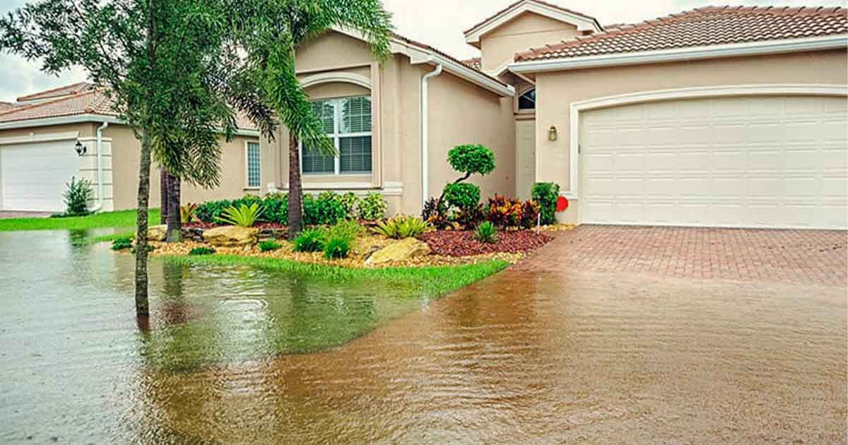 flooding of the house foundation after rain