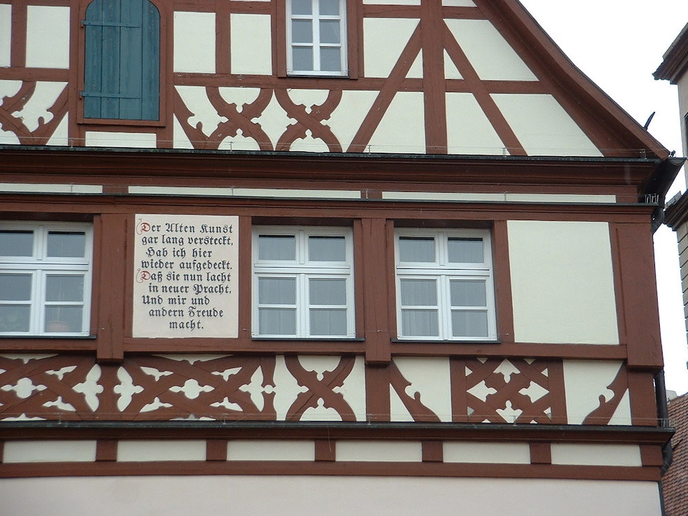 Decorative elements and ornaments in half-timbered structures