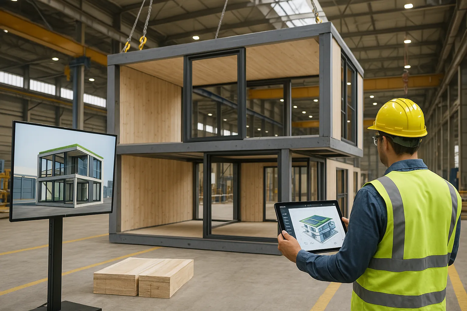 строительство модульного дома с использованием цифровых технологий и 3D-модели