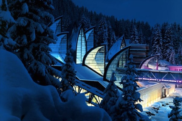 Отель Tschuggen Bergoase Spa в Арозе - инновационная бетонная архитектура